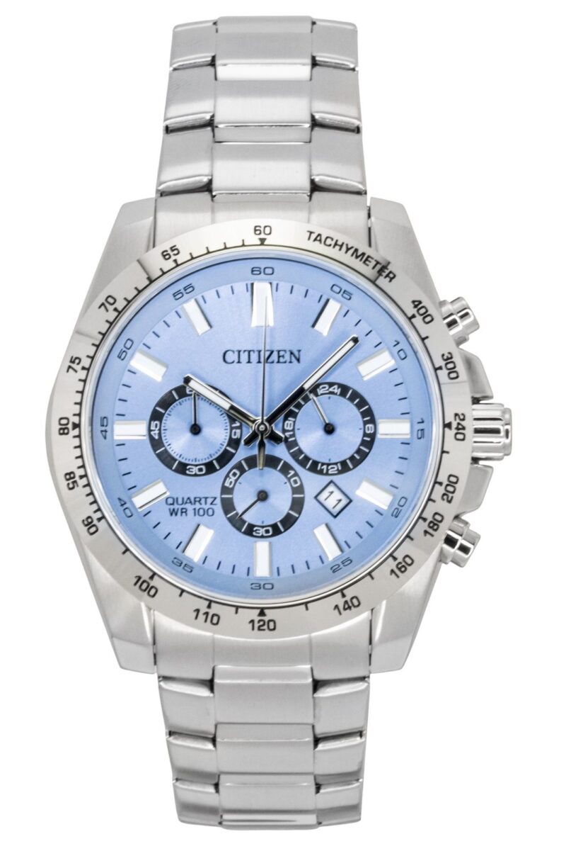 Citizen Chronograph Stainless Steel Blue Dial Quartz AN8230-59L 100M Men's Watch