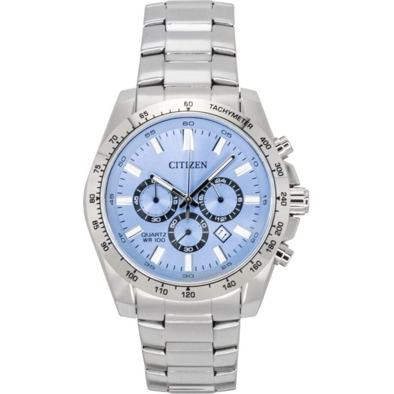 Citizen Chronograph Stainless Steel Blue Dial Quartz AN8230-59L 100M Men's Watch Citizen Chronograph Stainless Steel Blue Dial Quartz AN8230-59L 100M Men's Watch