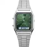 Casio Vintage Analog Digital Green Dial Dual Time Quartz AQ-230A-3AMQY Unisex Watch