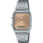 Casio Vintage Analog Digital Light Copper Dial Dual time Quartz AQ-230A-4AMQY Unisex Watch