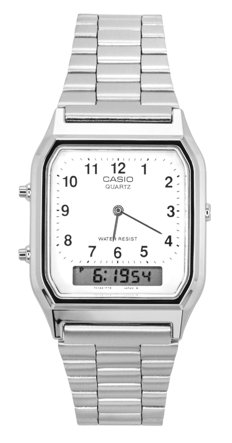 Casio Vintage Dual Time Analog Digital Quartz AQ-230A-7BMQ AQ230A-7BMQ Unisex Watch