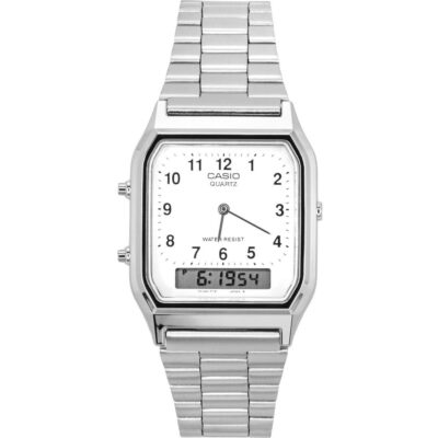 Casio Vintage Dual Time Analog Digital Quartz Aq-230a-7bmq Aq230a-7bmq Unisex Watch