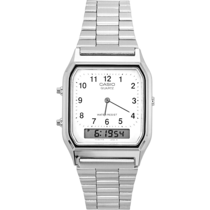 Casio Vintage Dual Time Analog Digital Quartz Aq-230a-7bmq Aq230a-7bmq Unisex Watch