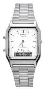 Casio Vintage Dual Time Alarm Quartz Analog Digital AQ-230A-7DMQ AQ230A-7DMQ Unisex Watch
