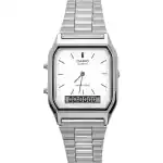 Casio Vintage Dual Time Alarm Quartz Analog Digital AQ-230A-7DMQ AQ230A-7DMQ Unisex Watch