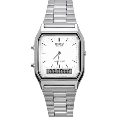 Casio Vintage Dual Time Alarm Quartz Analog Digital AQ-230A-7DMQ AQ230A-7DMQ Unisex Watch