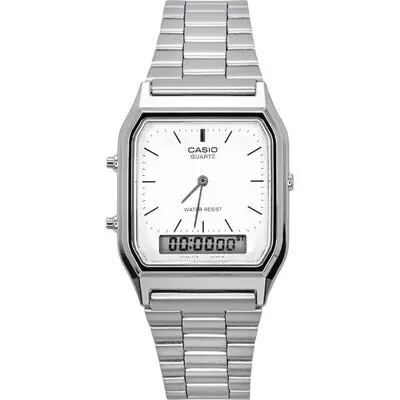 Casio Vintage Dual Time Alarm Quartz Analog Digital AQ-230A-7DMQ AQ230A-7DMQ Unisex Watch