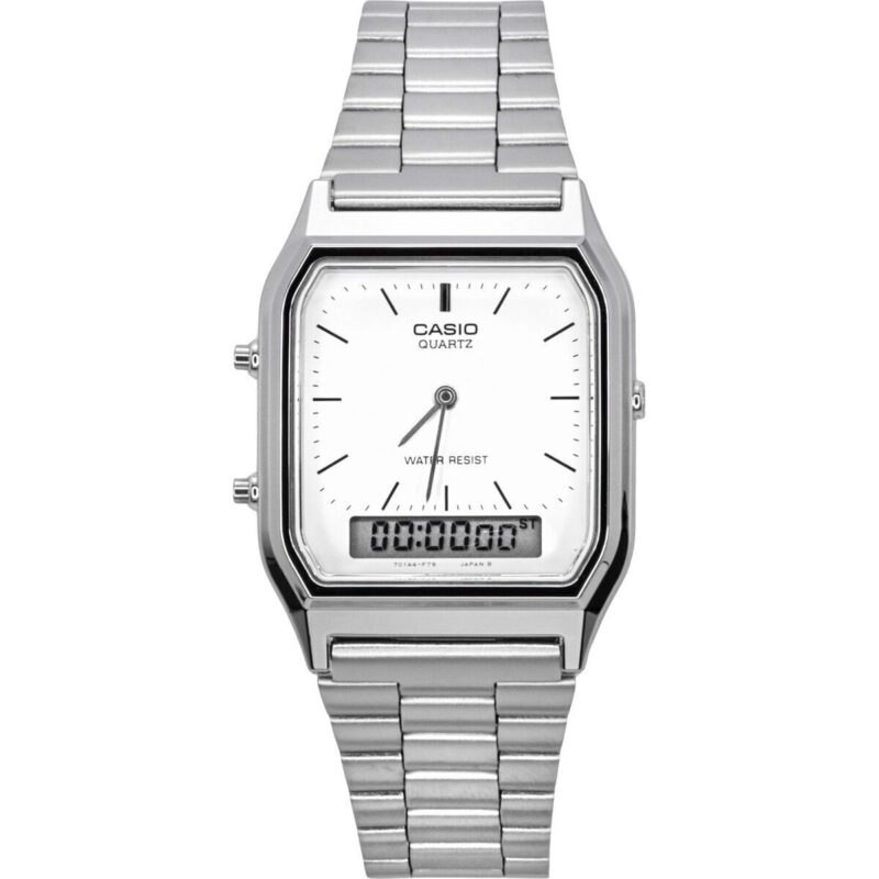 Casio Vintage Dual Time Alarm Quartz Analog Digital AQ-230A-7DMQ AQ230A-7DMQ Unisex Watch