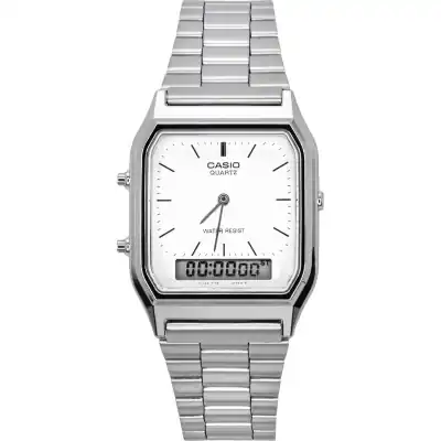 Casio Vintage Dual Time Alarm Quartz Analog Digital AQ-230A-7DMQ AQ230A-7DMQ Unisex Watch