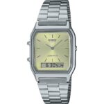 Casio Vintage Analog Digital Light Champagne Dial Quartz AQ-230A-9AMQY Unisex Watch