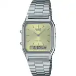 Casio Vintage Analog Digital Light Champagne Dial Quartz AQ-230A-9AMQY Unisex Watch