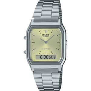 Casio Vintage Analog Digital Light Champagne Dial Quartz AQ-230A-9AMQY Unisex Watch