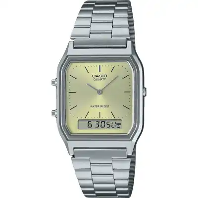 Casio Vintage Analog Digital Light Champagne Dial Quartz AQ-230A-9AMQY Unisex Watch