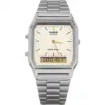 Casio Vintage Analog Digital Gray Ion Plated Quartz AQ-230GG-9A Men's Watch