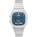 Casio Vintage Analog Digital Stainless Steel Sky Blue Dial Quartz AQ-240E-3A Unisex Watch