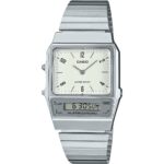 Casio Vintage Analog Digital Dual Time Stainless Steel Bracelet White Dial Quartz AQ-800E-7A2 Unisex Watch