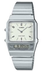 Casio Vintage Analog Digital Dual Time Stainless Steel Bracelet White Dial Quartz AQ-800E-7A2 Unisex Watch