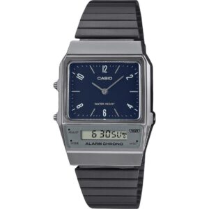 Casio Vintage Analog Digital Dual Time Stainless Steel Bracelet Blue Dial Quartz AQ-800EB-2A Unisex Watch