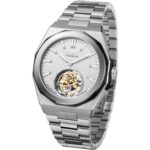 Arbutus Tourbillon Stainless Steel White Open Heart Dial Mechanical AR-TB-13SWS Unisex Watch