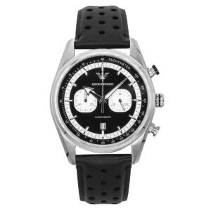 Emporio Armani Chronograph Leather Strap Black Dial Quartz AR11635 Men's Watch