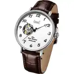 Arbutus Broadway Leather Strap White Open Heart Dial Automatic AR1805SWF Unisex Watch