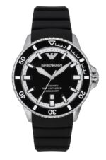 Emporio Armani Sea Explorer Silicone Strap Black Dial Automatic Diver's AR60078 200M Men's Watch