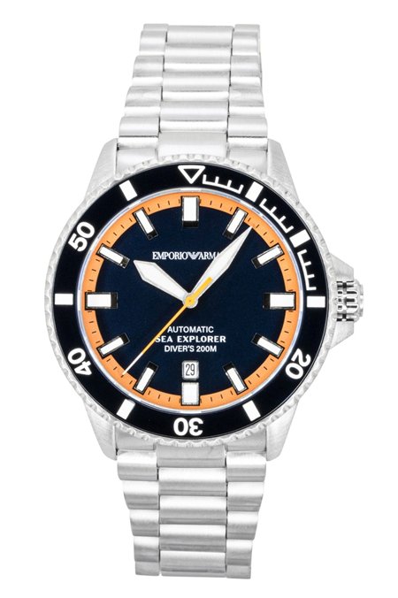 Emporio Armani Sea Explorer Stainless Steel Blue Dial Diver's Automatic AR60090 200M Men's Watch