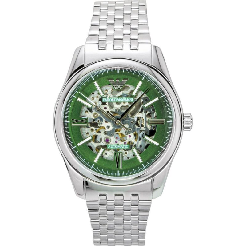 Emporio Armani Stainless Steel Green Skeleton Dial Automatic AR60091 Men's Watch Emporio Armani Stainless Steel Green Skeleton Dial Automatic AR60091 Men's Watch