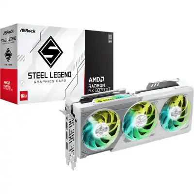 ASRock AMD Radeon RX 9070 XT Steel Legend 16GB Graphics Card