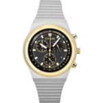Citizen Eco-drive Chronograph Stainless Steel Black Dial At2544-64e Men's Watch