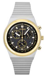 Citizen Eco-Drive Chronograph Stainless Steel Black Dial AT2544-64E Men's Watch
