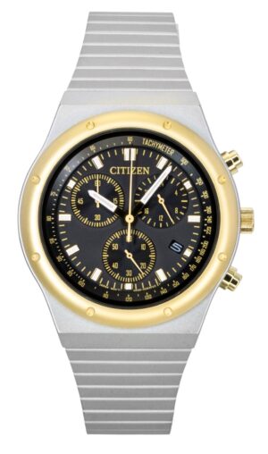 Citizen Eco-Drive Chronograph Stainless Steel Black Dial AT2544-64E Men's Watch