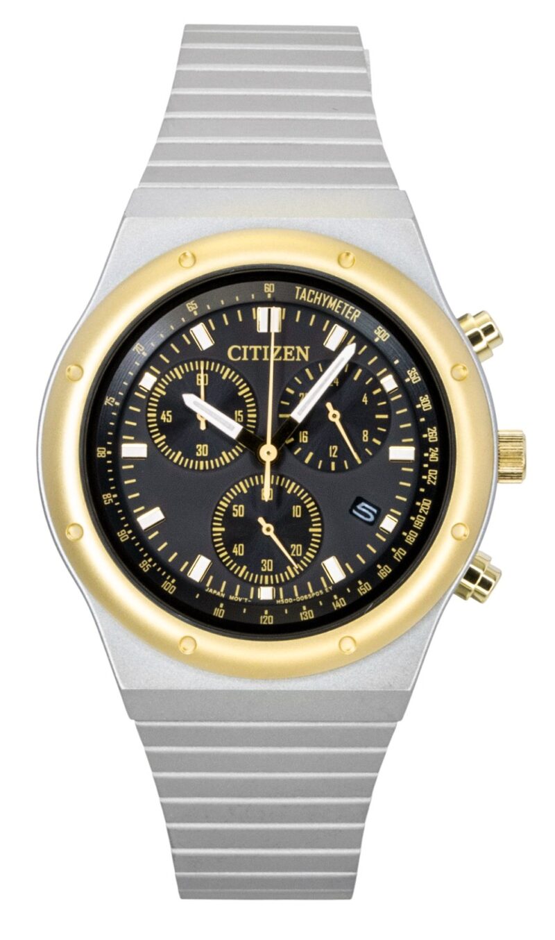 Citizen Eco-Drive Chronograph Stainless Steel Black Dial AT2544-64E Men's Watch