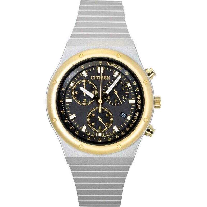 Citizen Eco-drive Chronograph Stainless Steel Black Dial At2544-64e Men's Watch Citizen Eco-drive Chronograph Stainless Steel Black Dial At2544-64e Men's Watch