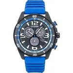 Citizen Brycen Chronograph Silicone Strap Black Dial Eco-Drive AT2586-05E 100M Men's Watch