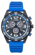Citizen Brycen Chronograph Silicone Strap Black Dial Eco-Drive AT2586-05E 100M Men's Watch