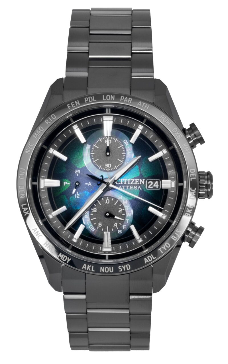 Citizen Attesa Radio-Controlled Chronograph Super Titanium Multicolor Dial Eco- Drive AT8286-65E 100M Men's Watch