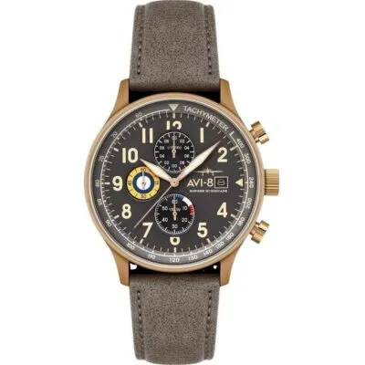 AVI-8 Hawker Hurricane Classic Chronograph Grey Dial Quartz AV-4011-0P Men's Watch