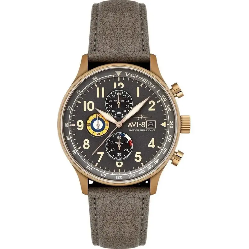 AVI-8 Hawker Hurricane Classic Chronograph Grey Dial Quartz AV-4011-0P Men's Watch