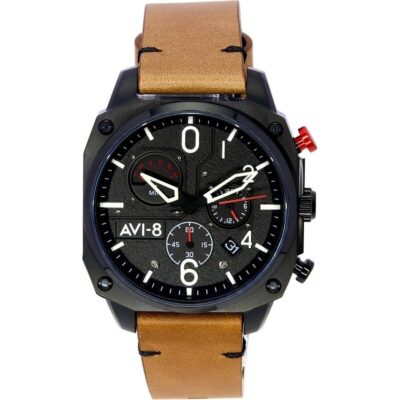 AVI-8 Hawker Hunter Charcoal Ember Brown Retrograde Chronograph Quartz AV-4052-02 Men's Watch