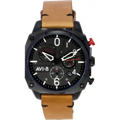AVI-8 Hawker Hunter Charcoal Ember Brown Retrograde Chronograph Quartz AV-4052-02 Men's Watch