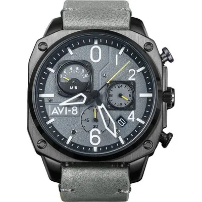 AVI-8 Hawker Hunter Retrograde Chronograph Sea Grey Dial Quartz AV-4052-03 Men's Watch