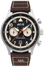 AVI-8 Hawker Hurricane Carey Dual Time Manston Black Dial Quartz AV-4088-01 Men's Watch
