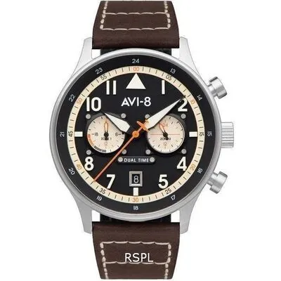 AVI-8 Hawker Hurricane Carey Dual Time Manston Black Dial Quartz AV-4088-01 Men's Watch