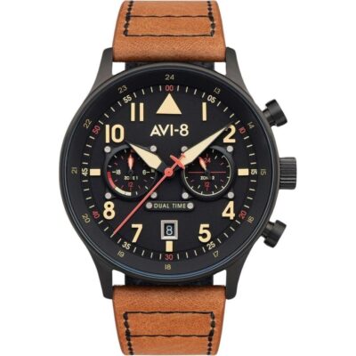 AVI-8 Hawker Hurricane Carey Dual Time Debden Black Dial Quartz AV-4088-03 Men's Watch