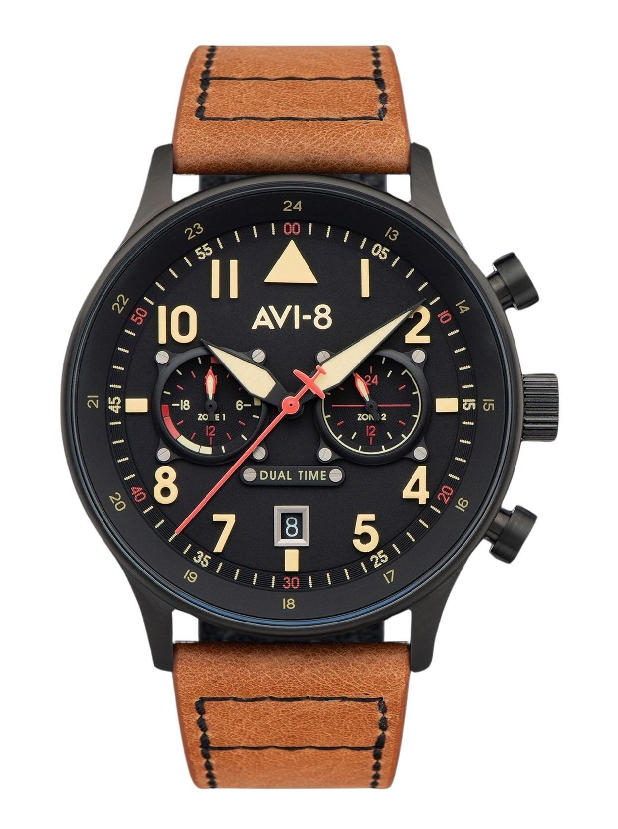 AVI-8 Hawker Hurricane Carey Dual Time Debden Black Dial Quartz AV-4088-03 Men's Watch
