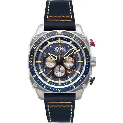 AVI-8 Hawker Hunter Atlas Dual Time Chronograph Pavillion Blue Quartz AV-4100-02 Men's Watch