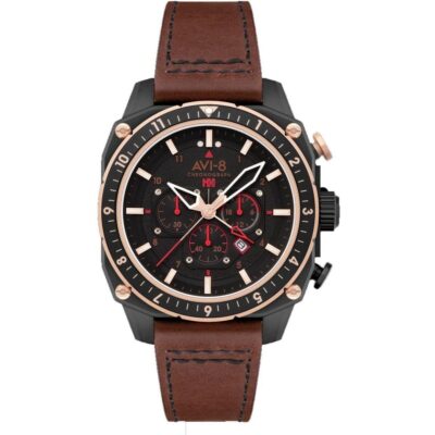 AVI-8 Hawker Hunter Atlas Dual Time Chronograph Jade Black Dial Quartz AV-4100-09 Men's Watch