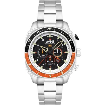 AVI-8 Hawker Hunter Atlas Dual Time Chronograph Raven Black Dial Quartz AV-4100-11 Men's Watch
