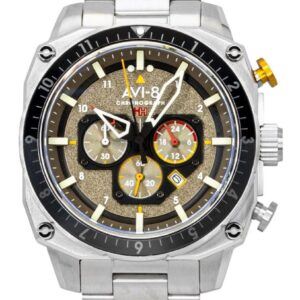 AVI-8 Hawker Hunter Atlas Dual Time Chronograph Stainless Steel Shadow Grey Dial Quartz AV-4100-33 Men's Watch